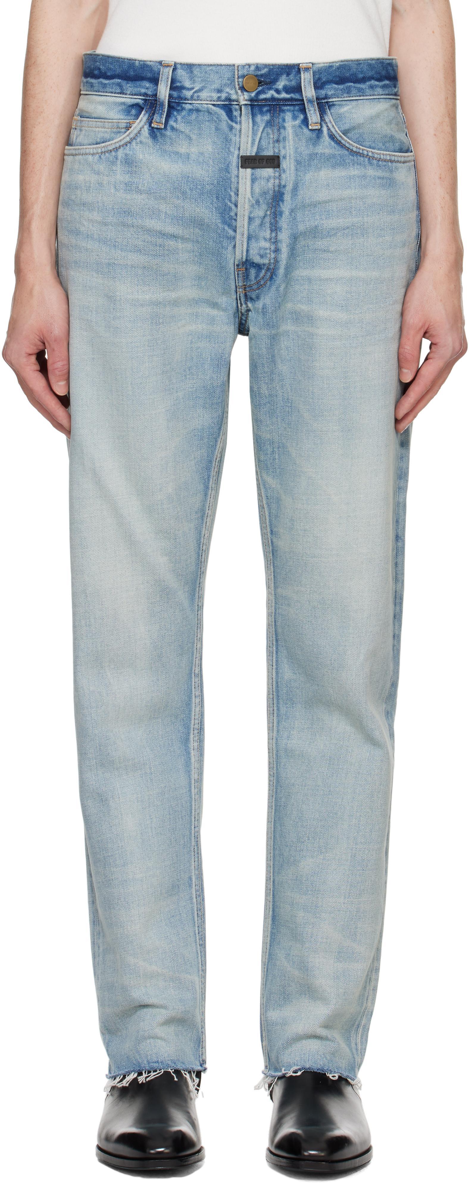 FEAR OF GOD Blue Classic 5 Pocket Jeans In Light Blue Product Image