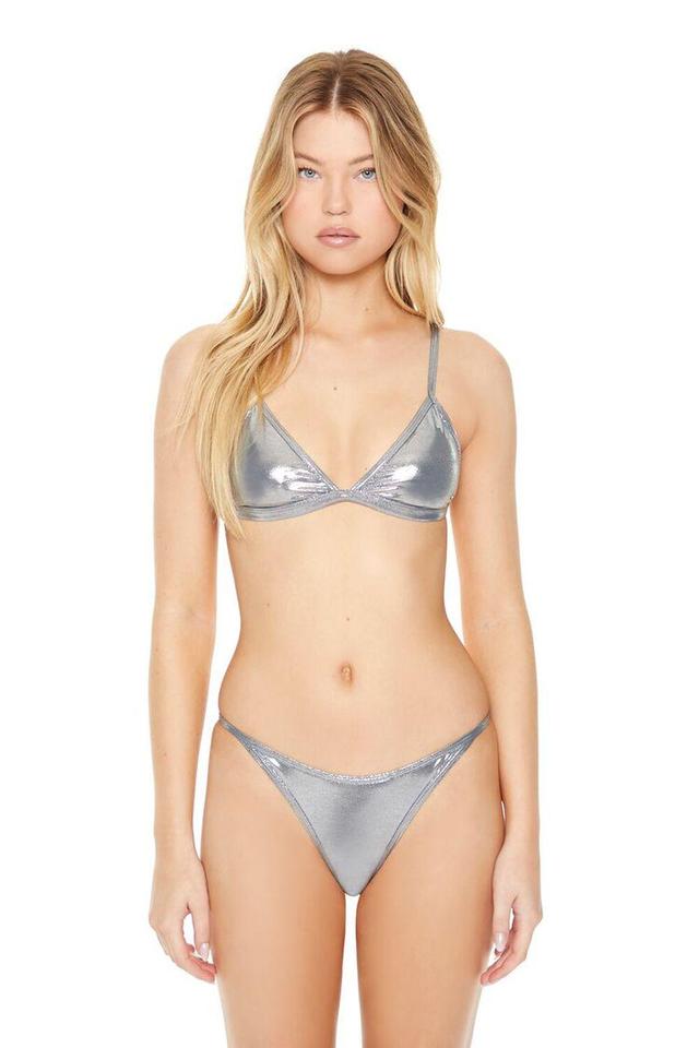 Bratz x F21 Metallic High-Leg Bikini Bottoms | Forever 21 Product Image