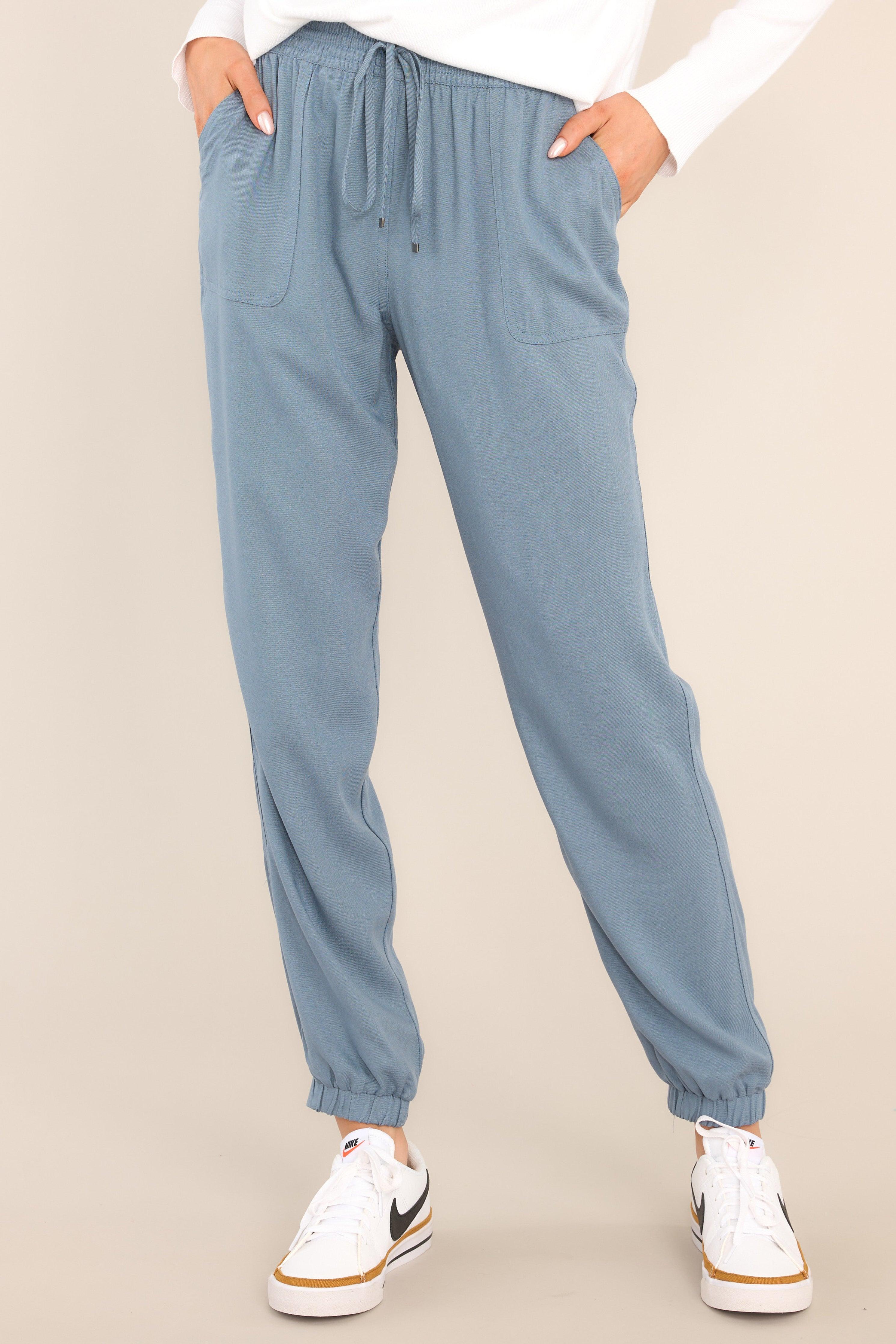 Stealth Stride Chambray Jogger Pants Blue Product Image