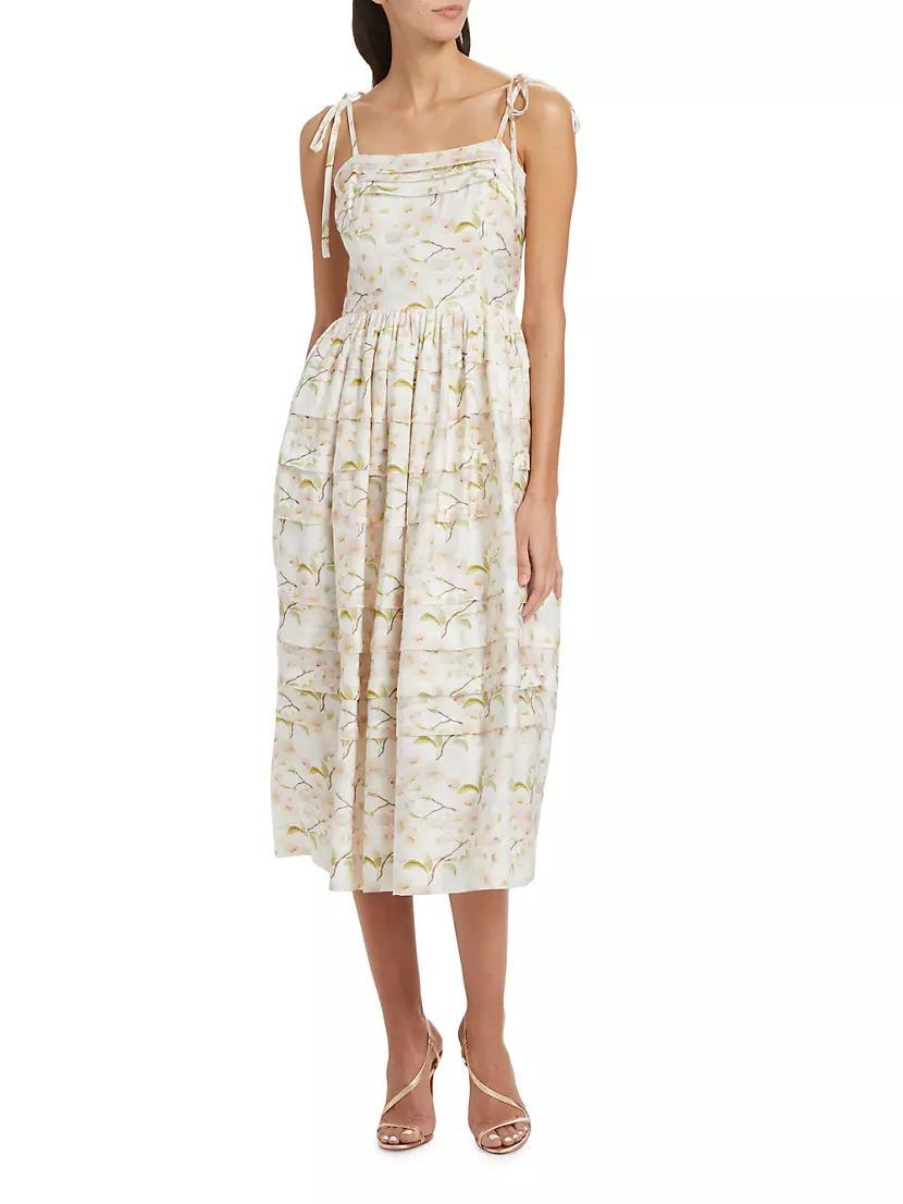 Callie Floral Pleated Midi-Dress Product Image