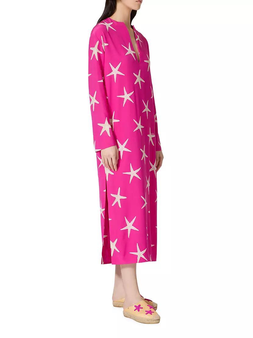 Crepe De Chine Starfish Midi Dress Product Image