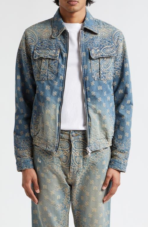 Mens Bandana Jacquard Denim Jacket Product Image