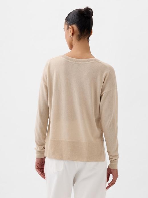 24/7 Split-Hem Linen-Blend Sweater Product Image