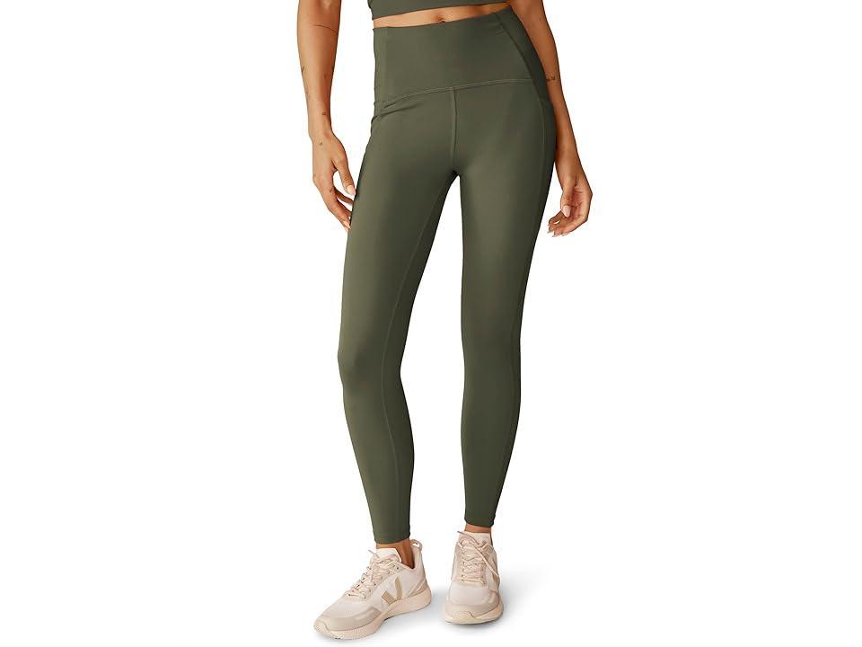 Beyond Yoga Powerbeyond Strive Pocket Midi Leggings (Modern Olive) Women's Clothing Product Image