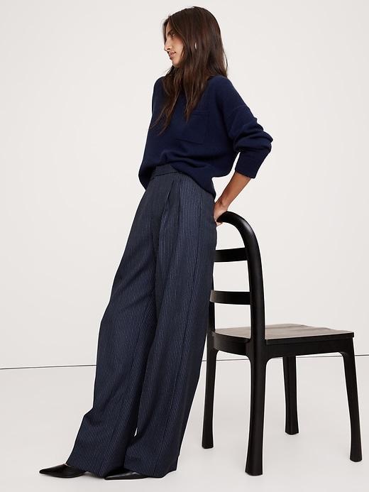 Relaxed Wide-Leg Italian Wool Pant Product Image