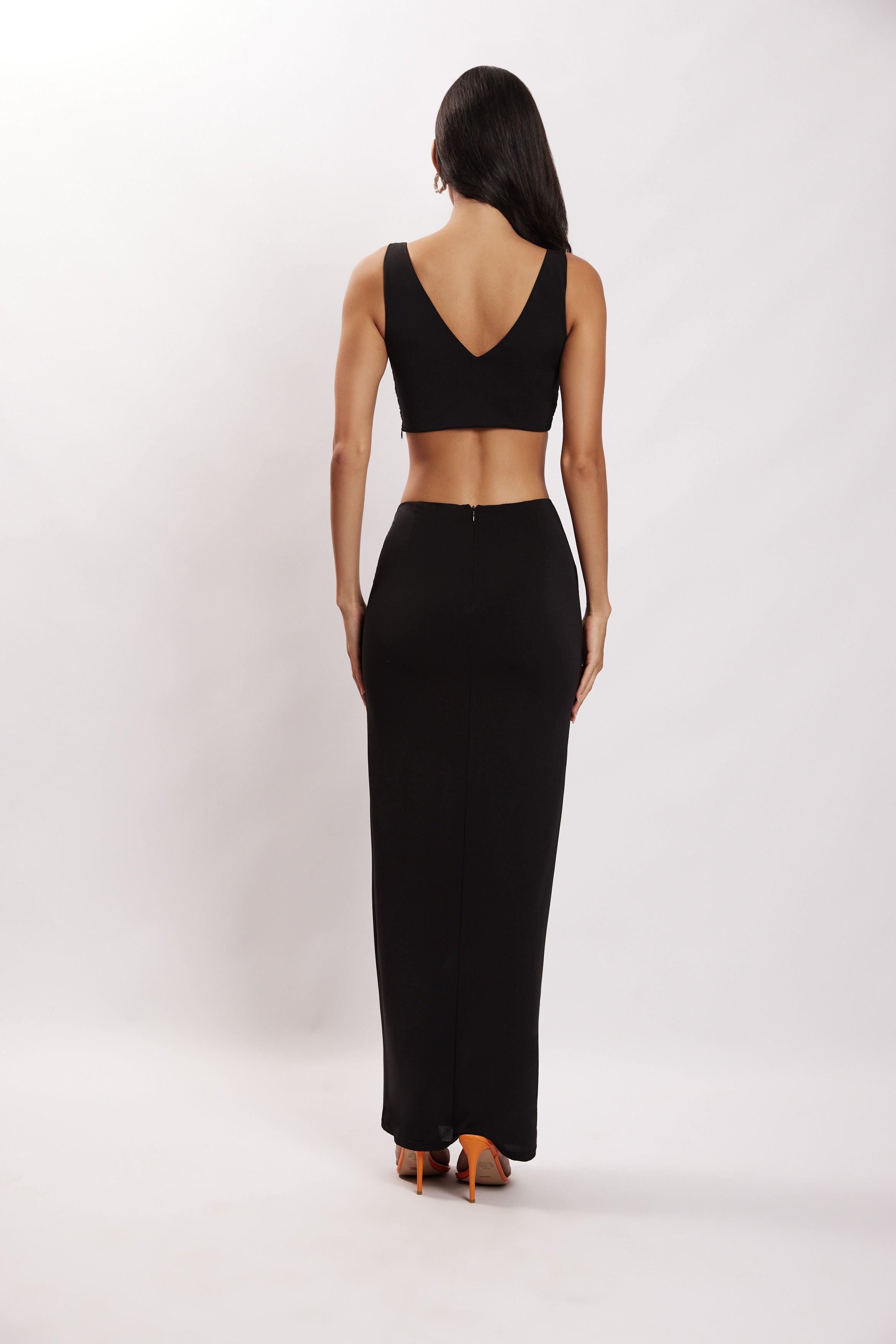 Jacqui Triangle Hardware Crop Top - Black Product Image