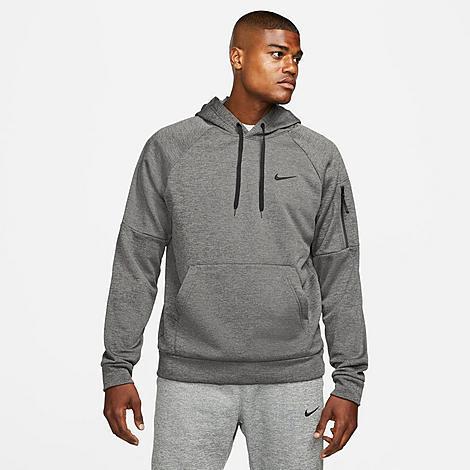 Nike Mens Therma Fleece Pullover Hoodie - Black/Black/White Product Image