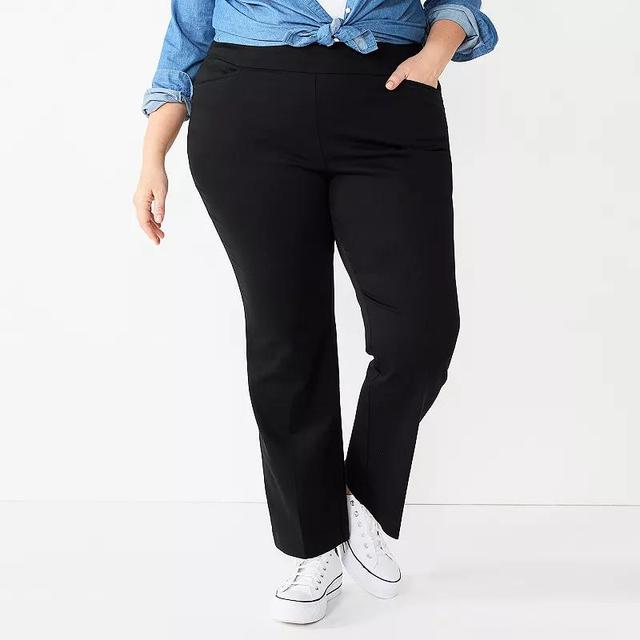 Plus Size Croft & Barrow Effortless Stretch Pull-On Bootcut Pants, Womens Product Image