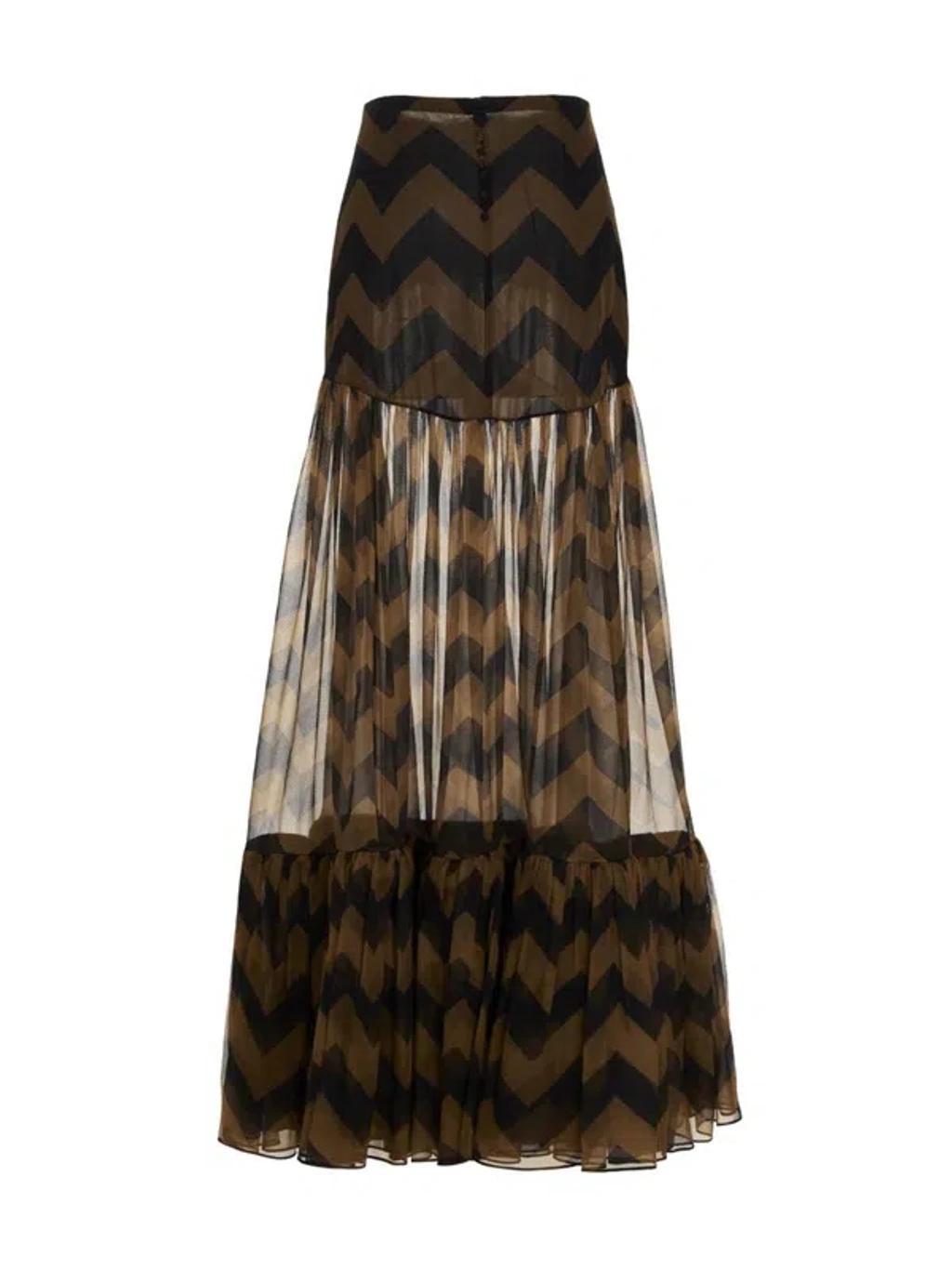 Chevron Long Skirt Skirts In Multicolor Product Image