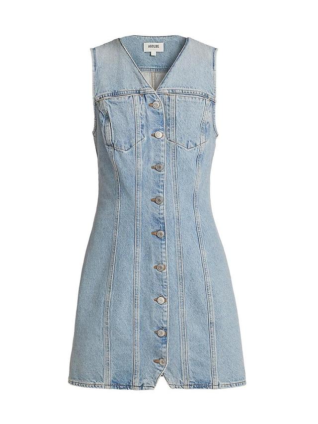 Womens Trina Denim Sleeveless Minidress Product Image