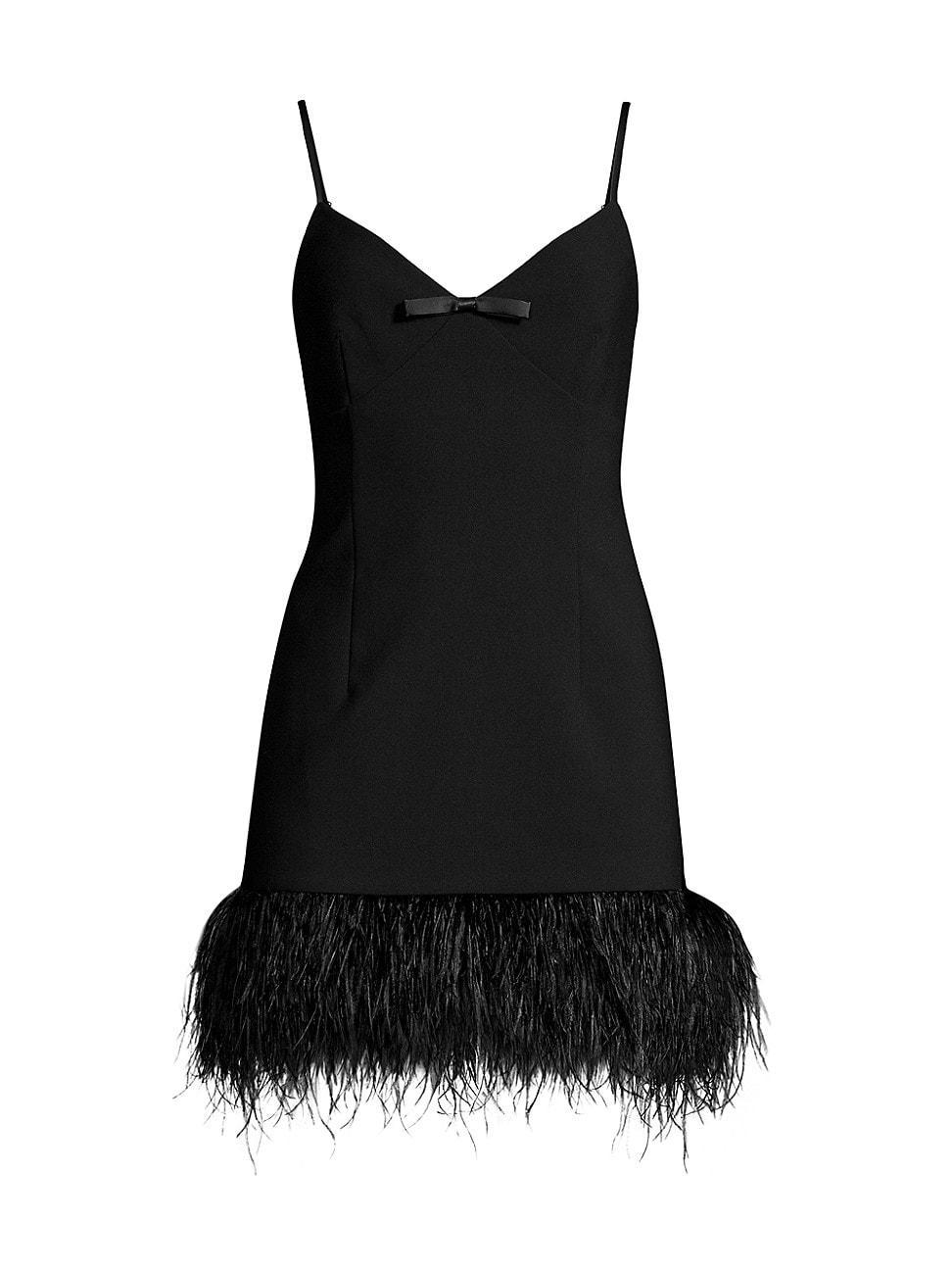 Womens Cora Feather-Trim Minidress Product Image