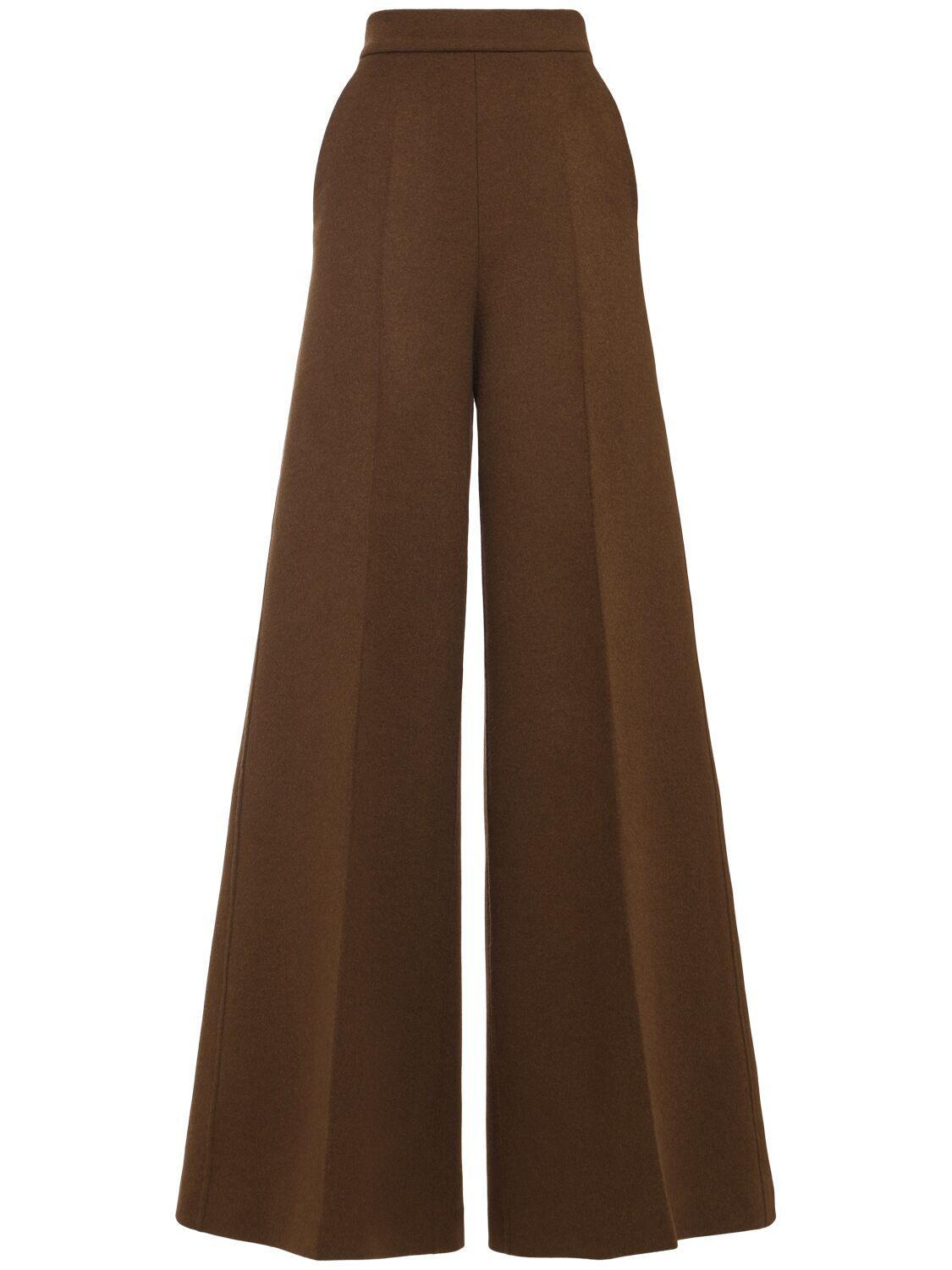 Axe Camel Wide Pants In Brown Product Image