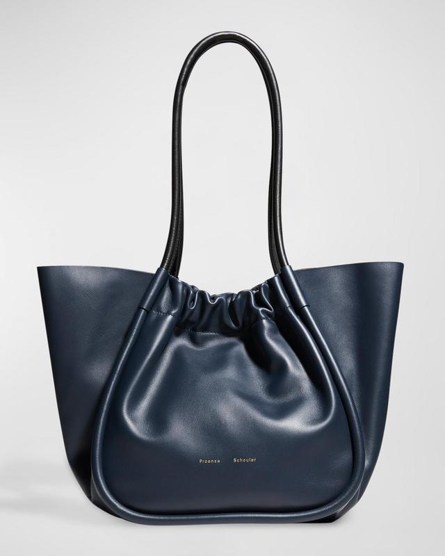 Womens Ruched Leather Tote Product Image