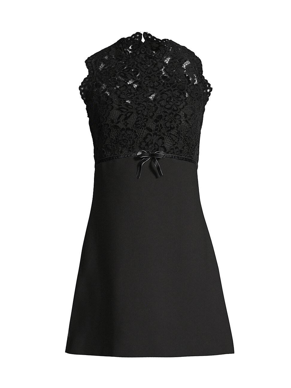 Womens Kiersten Lace & Bow Minidress product image