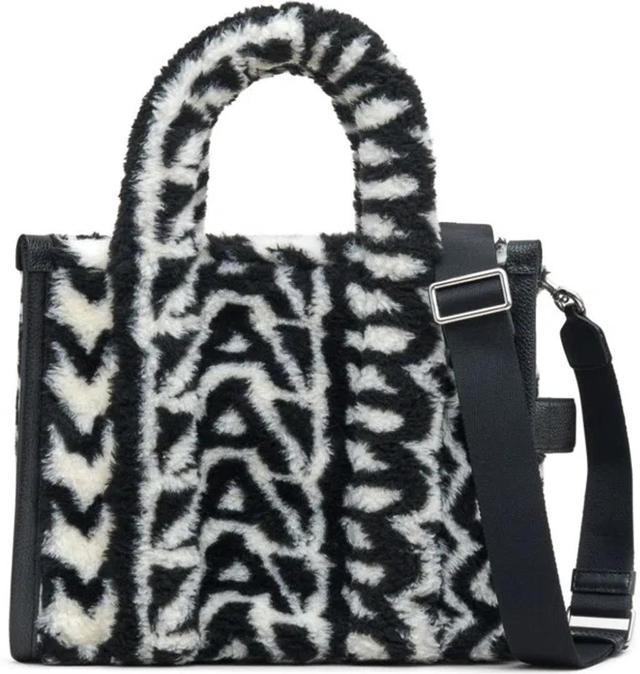 MARC JACOBS Women's Tote The Medium Black White Hair Logos In Blackivory Product Image