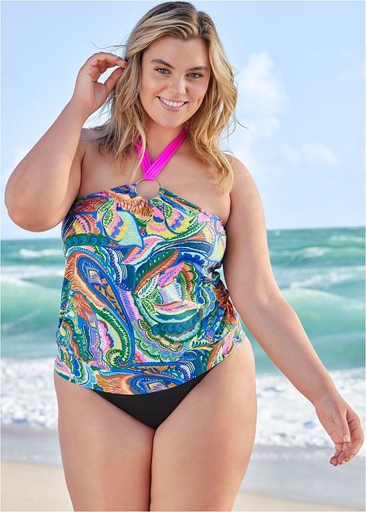 Halter Blouson Tankini Top Product Image