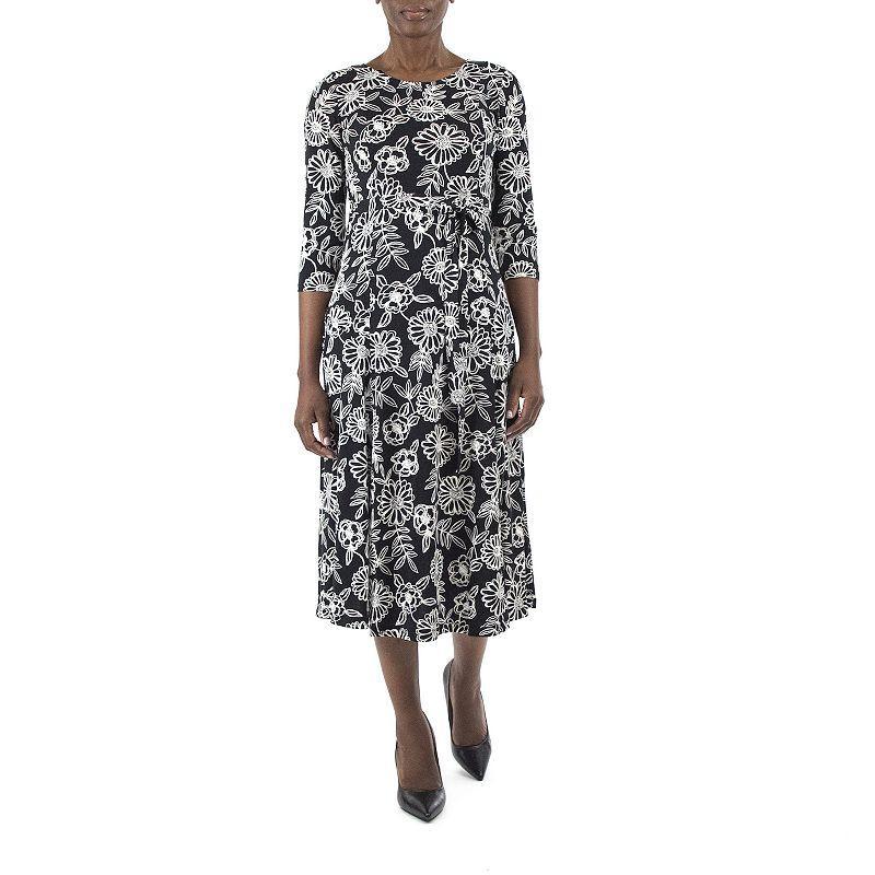 Womens Nina Leonard Print Midi Dress Product Image