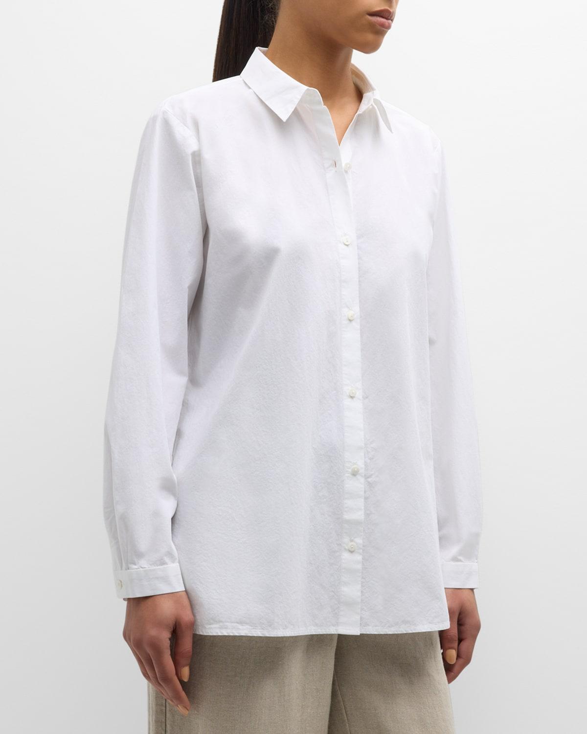 Eileen Fisher Classic Collar Easy Organic Cotton Button-Up Shirt Product Image