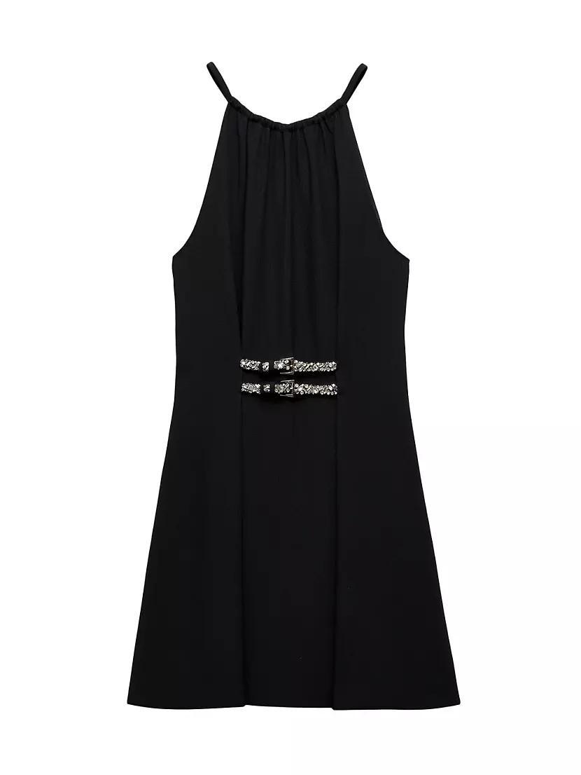 Embroidered Sable Mini-Dress Product Image