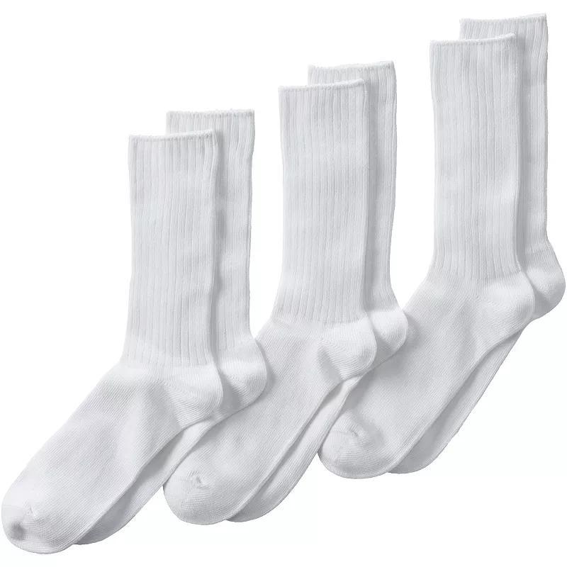 Mens Lands End Crew Socks 3-Pack Product Image