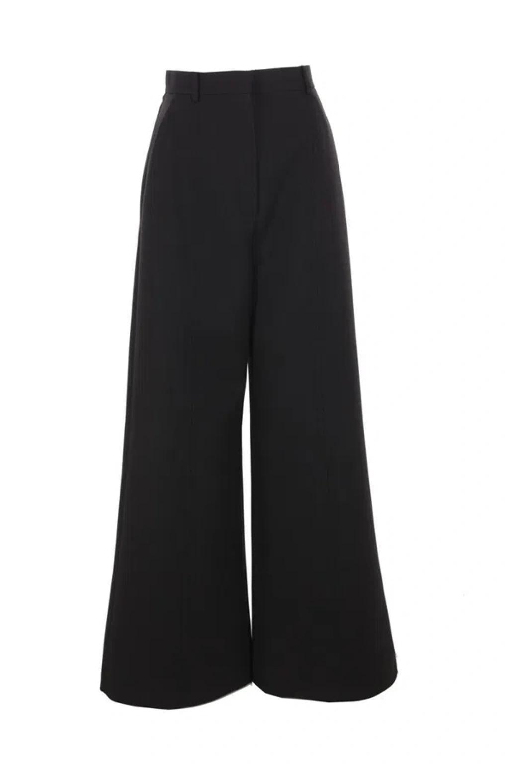 VALENTINO Wide-leg Wool-drill Pants In Black Product Image