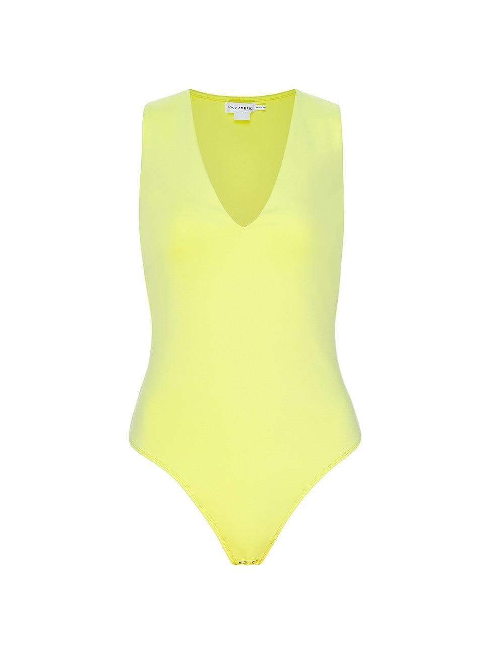 Womens Scuba Deep V Tank Bodysuit | Palo Verde, Size Medium | Good American by Khlo Kardashian Product Image