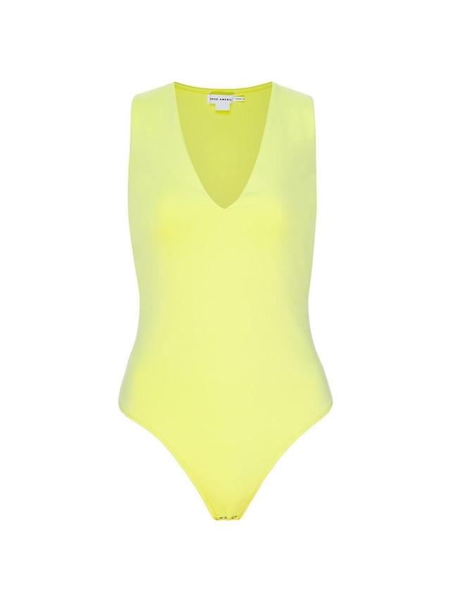 Womens Scuba Deep V Tank Bodysuit | Palo Verde, Size Medium | Good American by Khlo Kardashian Product Image