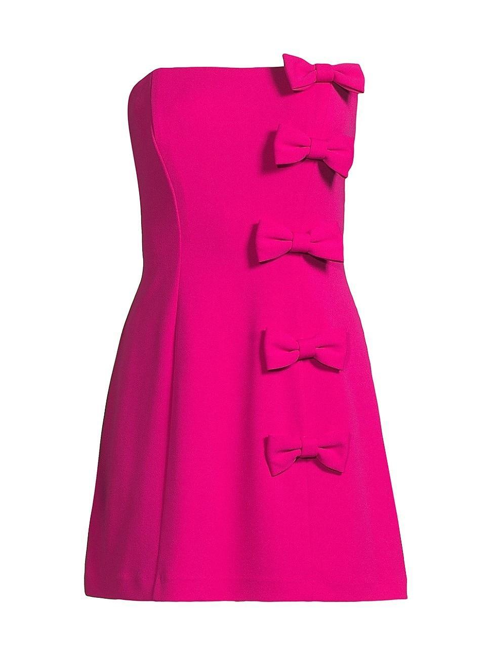 Womens Bow Detail Crepe Strapless Minidress Product Image