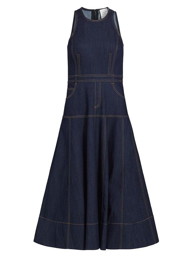 Womens Baran Denim Sleeveless Midi-Dress Product Image