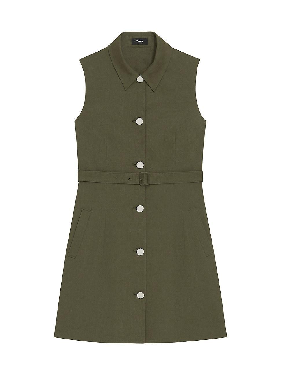 Womens Linen-Blend Military Minidress Product Image