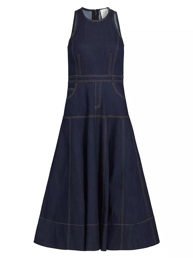 Baran Denim Sleeveless Midi-Dress Product Image