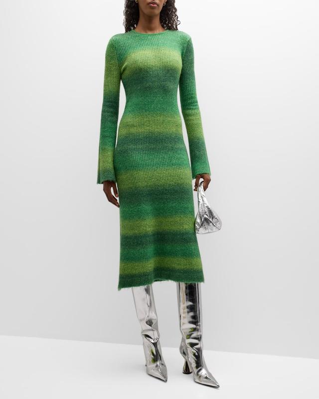 Axon Stripe Long-Sleeve Midi Sweater Dress Product Image