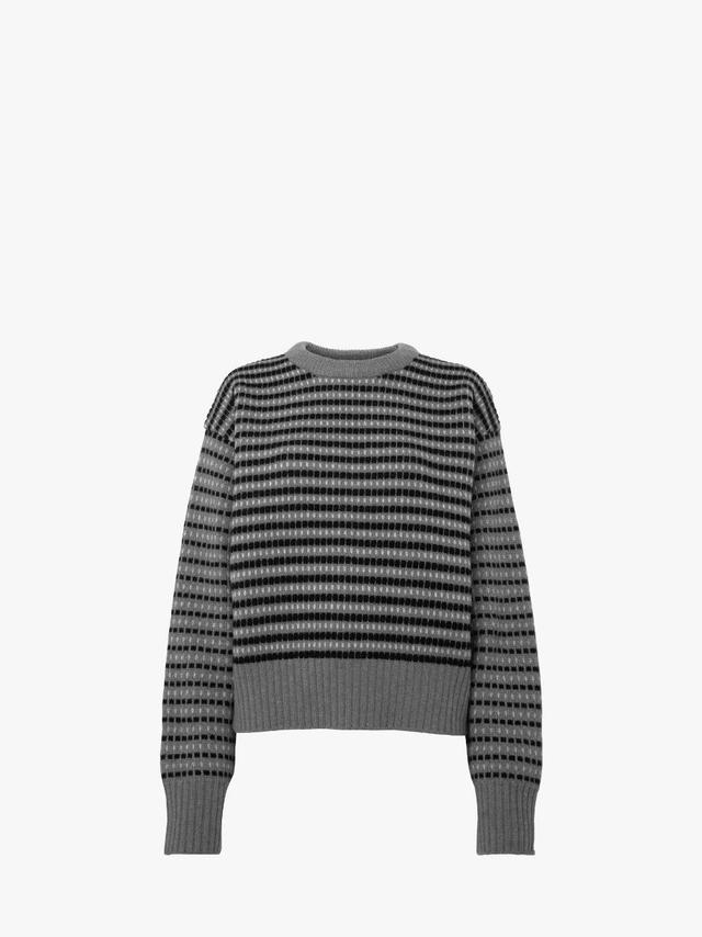 STRIPED JACQUARD SWEATER in grey | JW Anderson US  Product Image