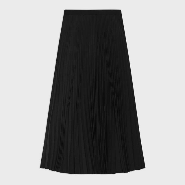 Elastic Waist Plain Ruffle Panel Maxi A-Line Skirt Product Image