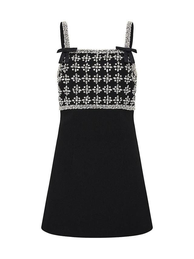 Womens Rina Crystal-Embellished Crepe Minidress Product Image