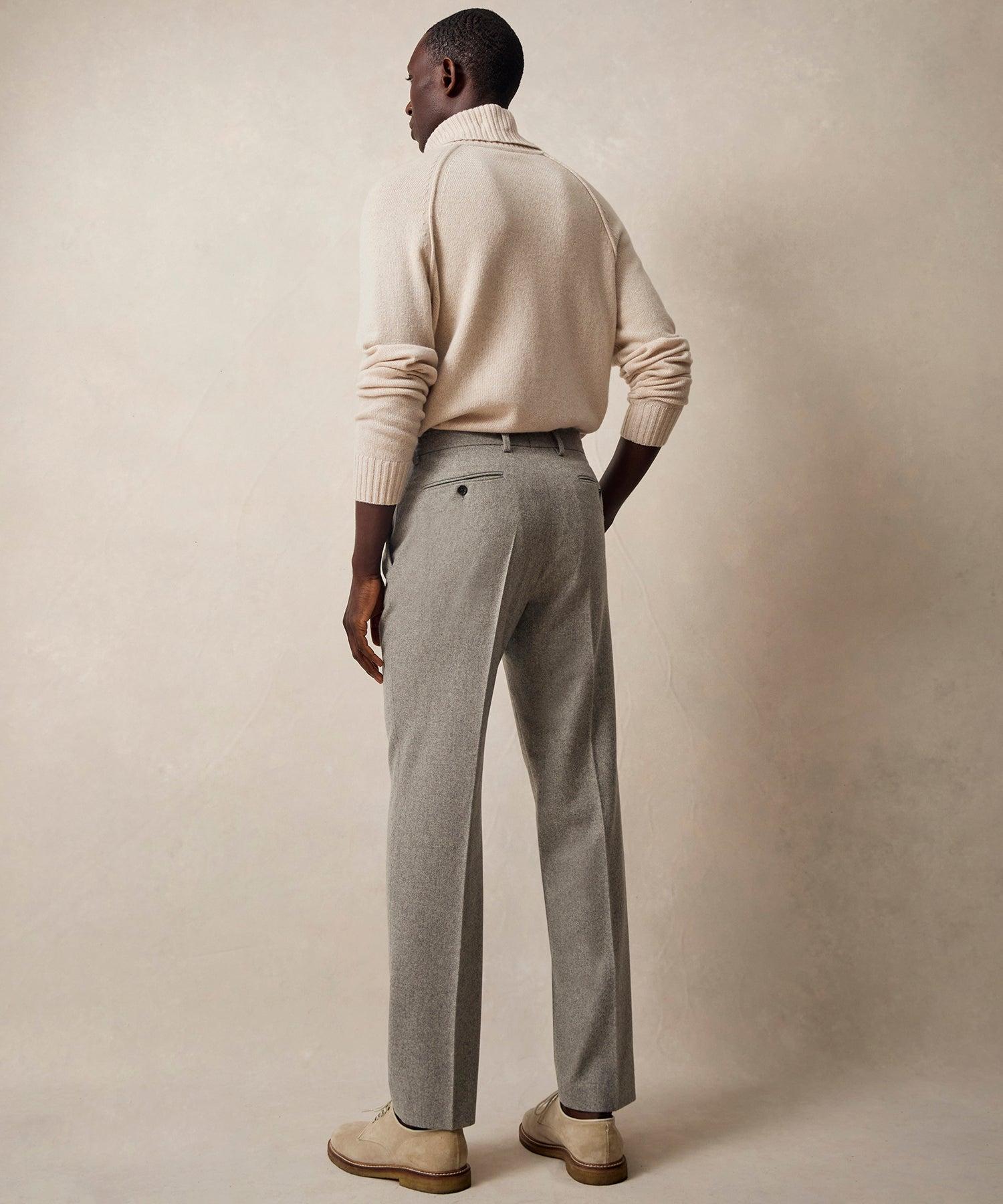 Italian Flannel Sutton Trouser in Light Grey Product Image