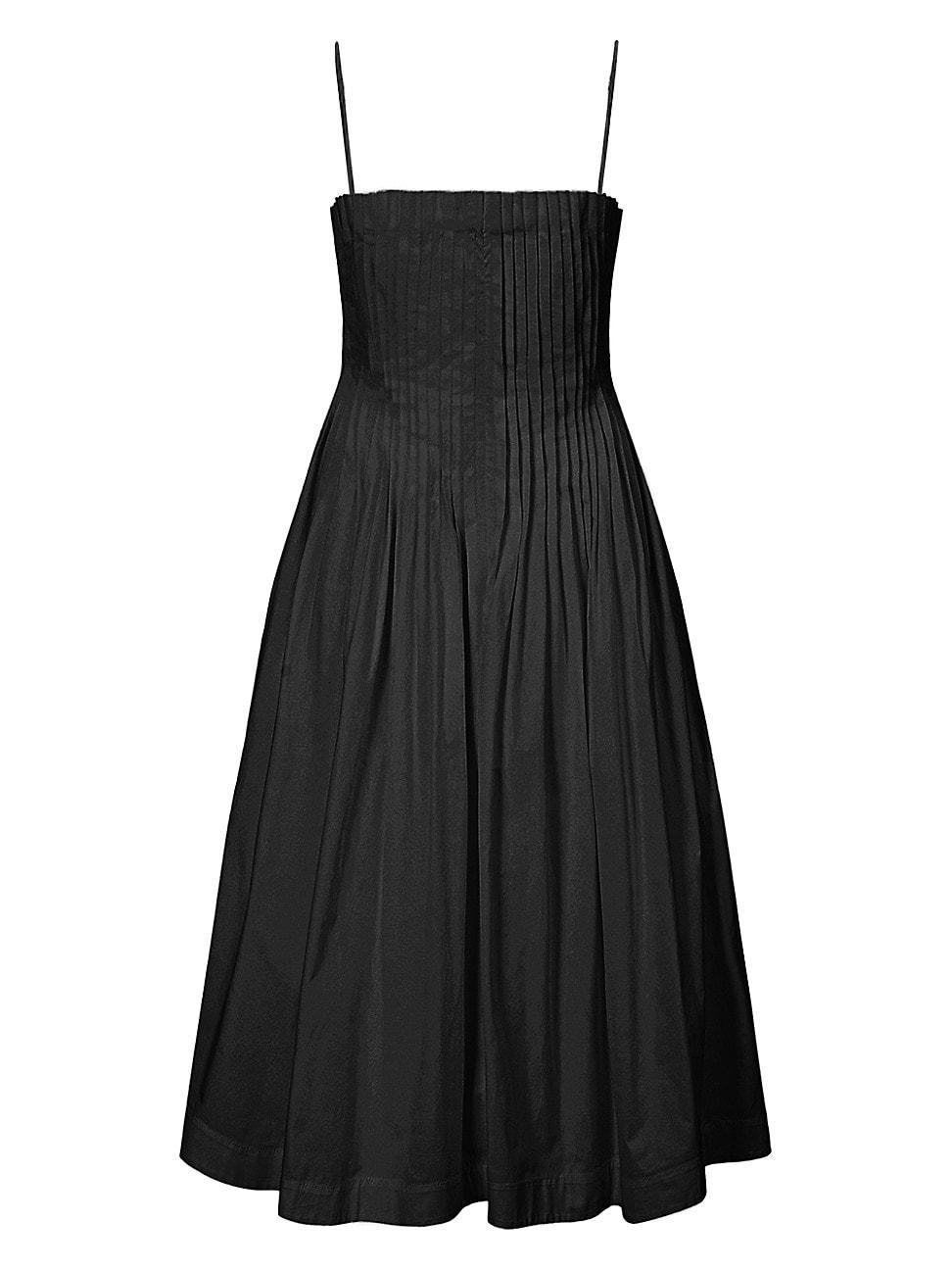 Womens Bella Pleated Cotton-Blend Sleeveless Midi-Dress Product Image