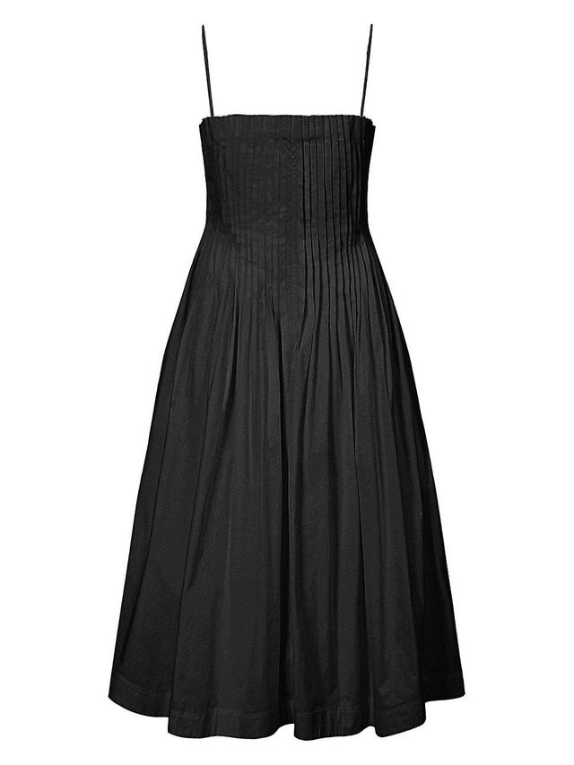 Womens Bella Pleated Cotton-Blend Sleeveless Midi-Dress Product Image