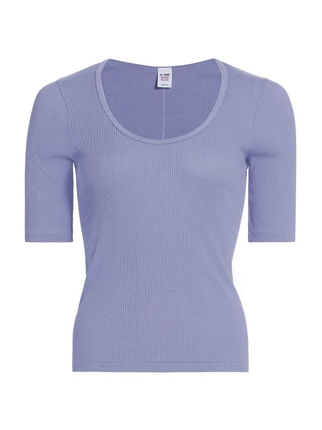 Womens Ribbed Scoopneck T-Shirt Product Image