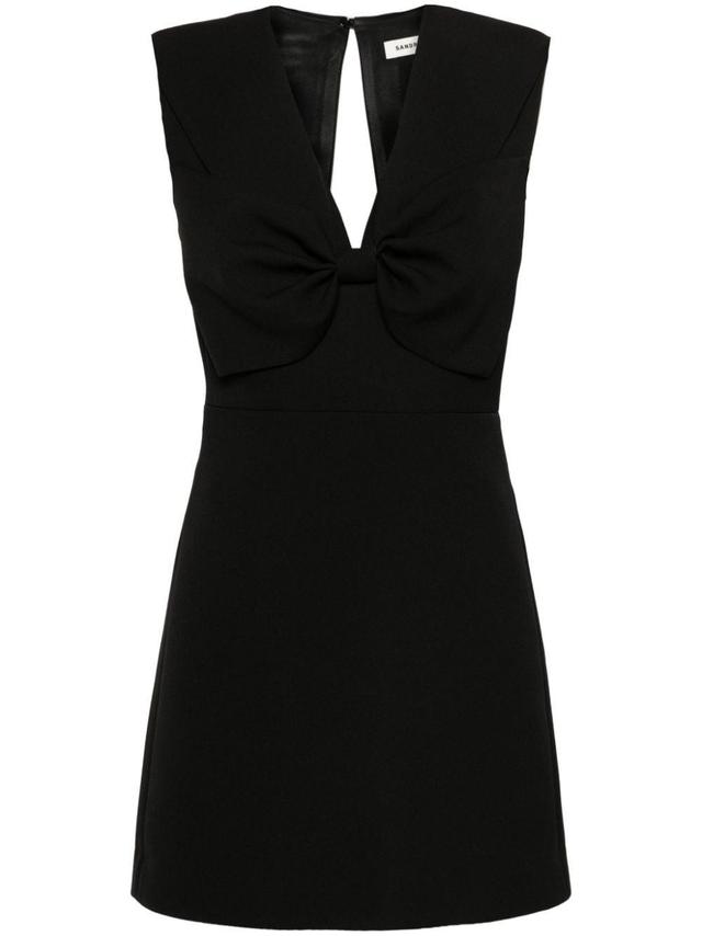 bow-detailed crepe mini dress Product Image