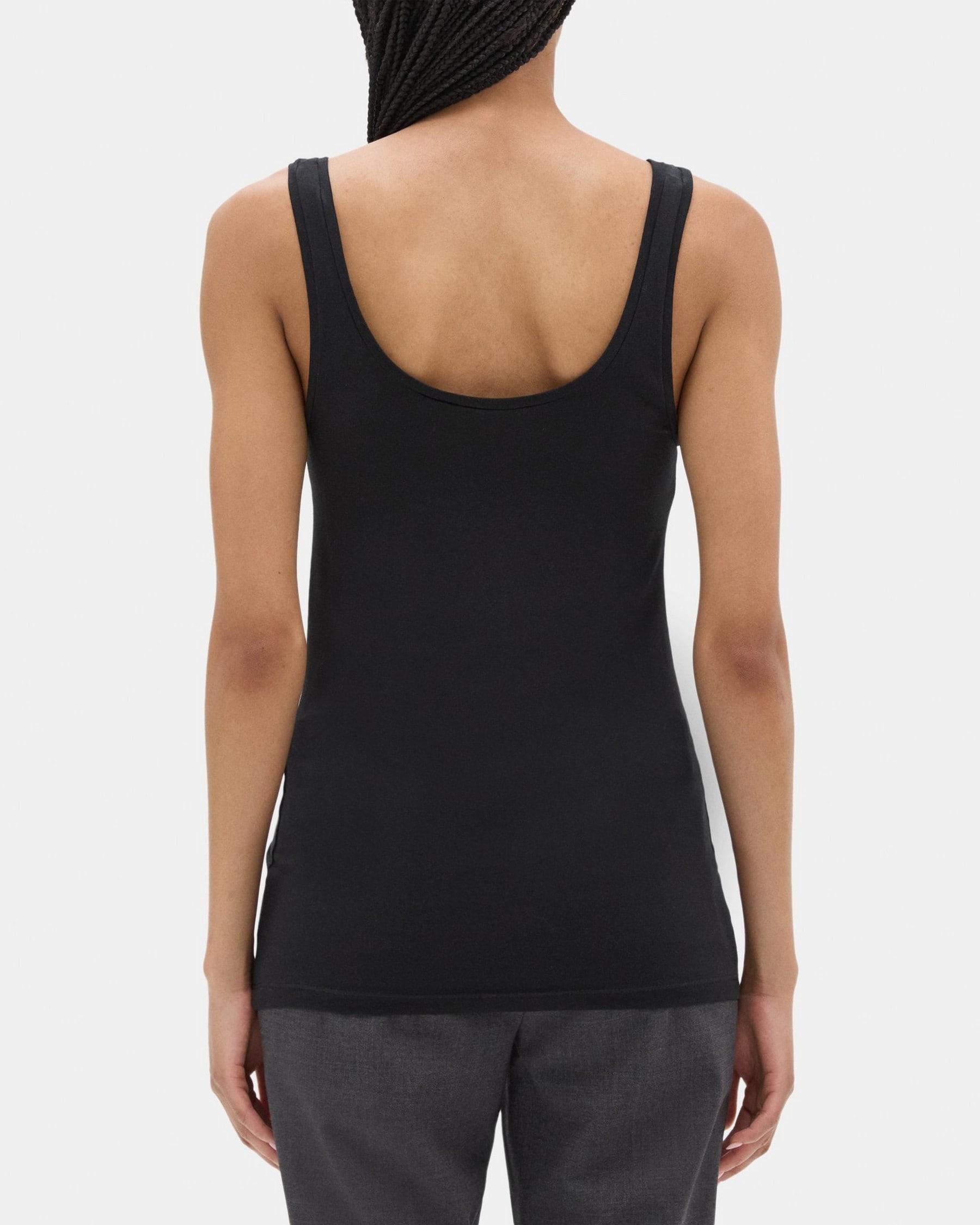 Scoop-Neck Tank in Stretch Cotton Product Image