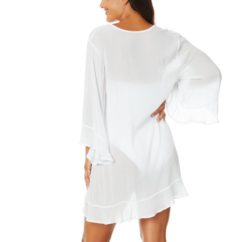 Anne Cole - Women's White Flounce Tunic Coverup-XL/XXL Product Image