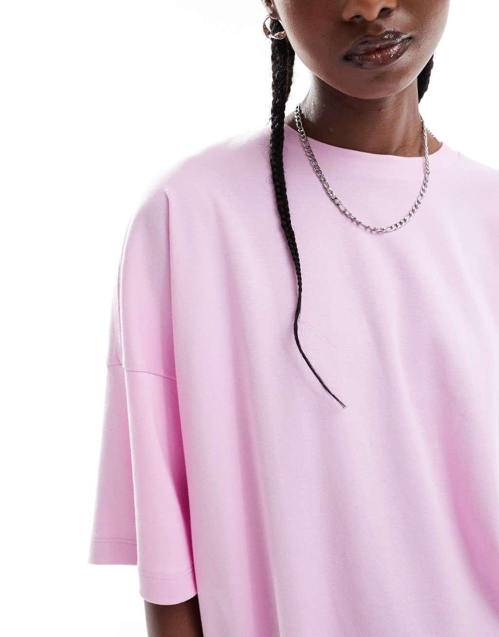 Noisy May oversized T-shirt in pink Product Image