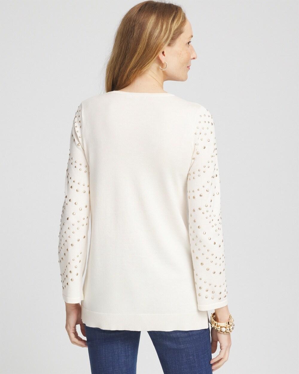 Studded Crewneck Sweater Tunic Product Image