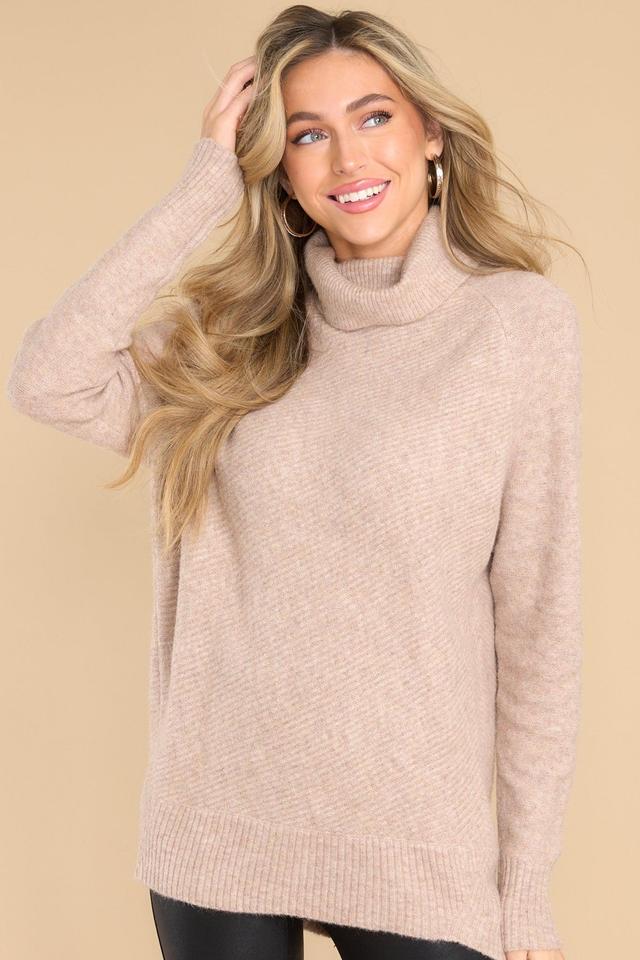 So Unbothered Light Mocha Sweater Brown Product Image