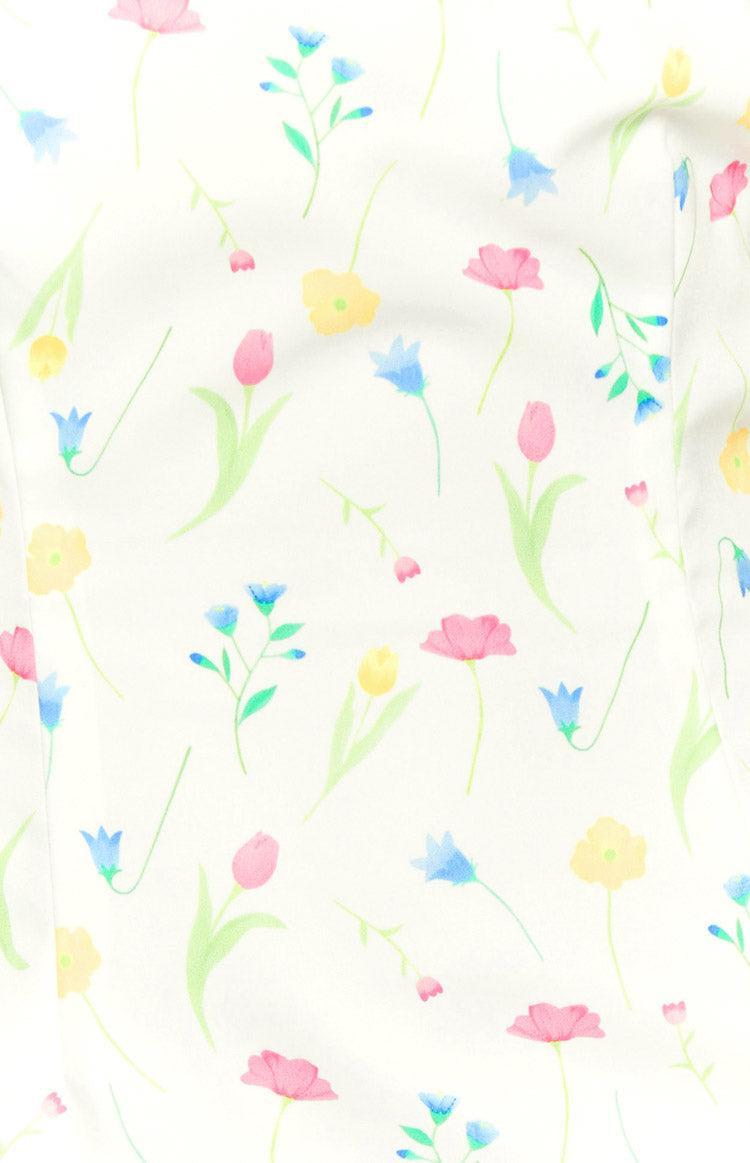 Kierra White Floral Mini Skirt Product Image