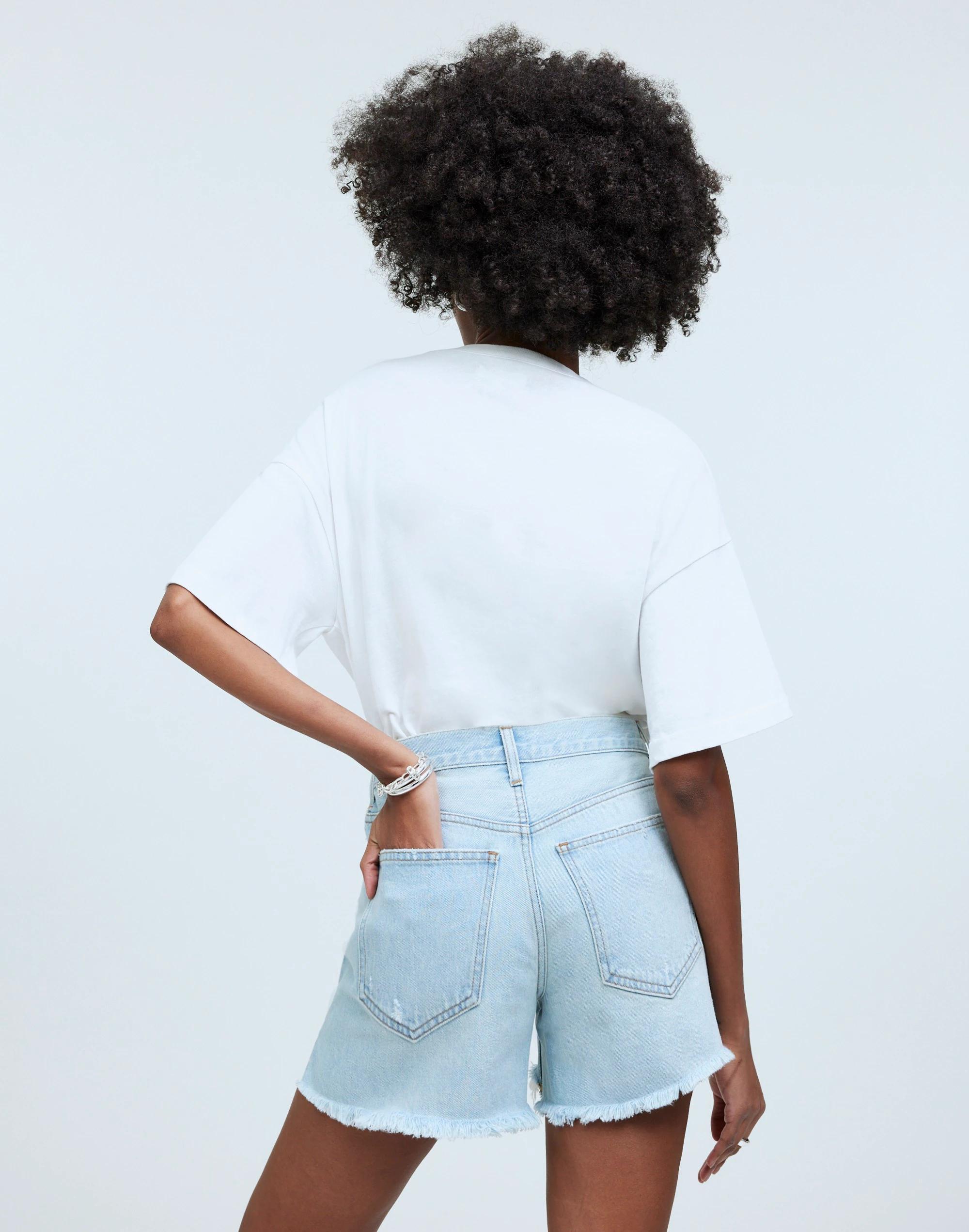 Relaxed Mid-Length Denim Shorts in Wengler Wash: Step-Hem Edition Product Image