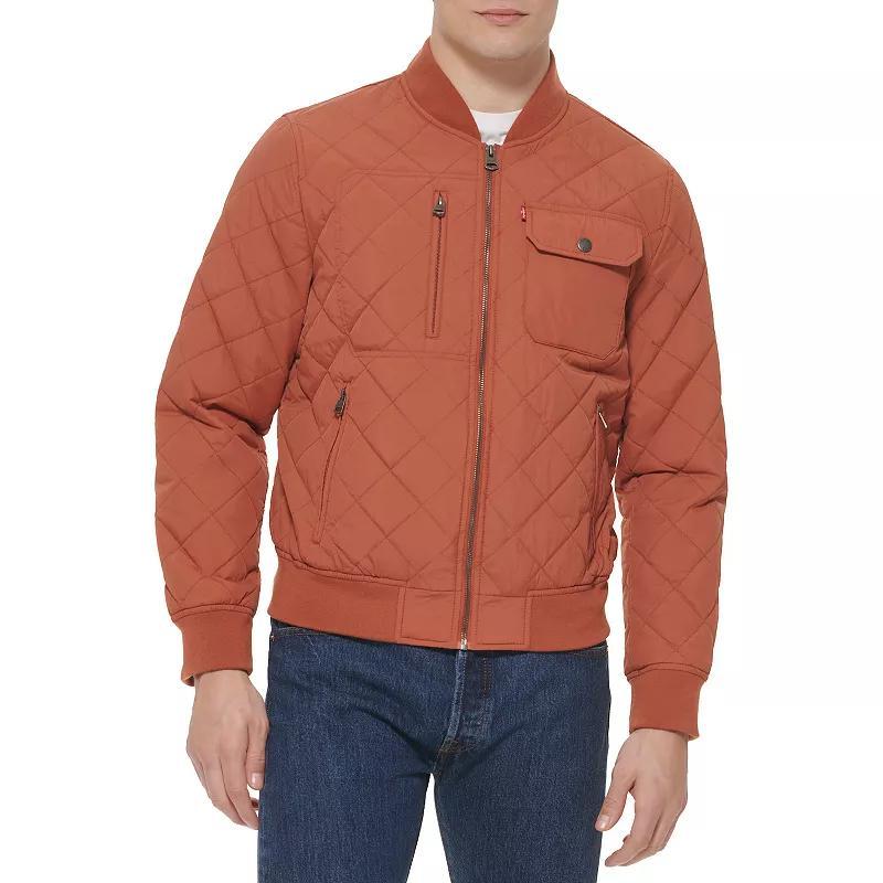 Levis Mens Regular-Fit Diamond-Quilted Bomber Jacket Product Image