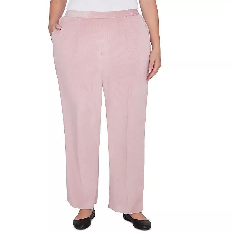 Plus Size Alfred Dunner Classic Short Length Pleated Pants, Womens Pink Product Image