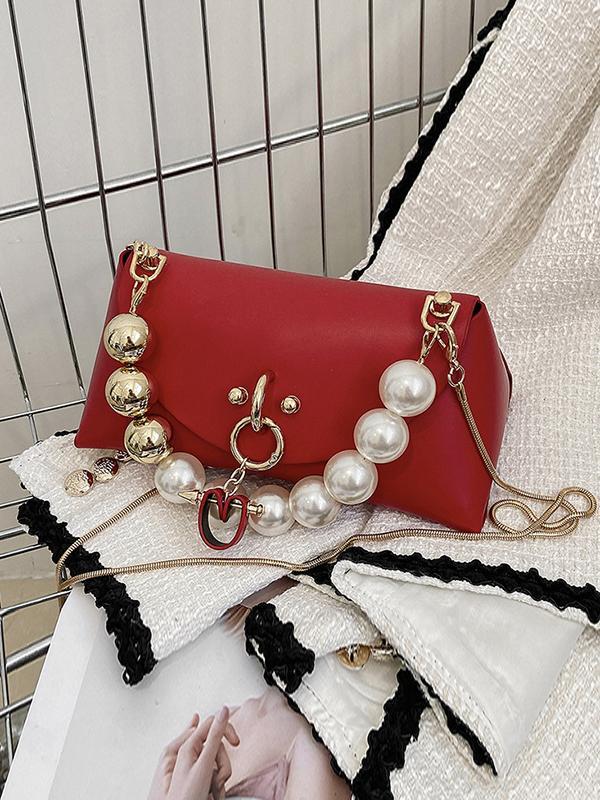 Beads Contrast Color Split-Joint Crossbody Handbags Product Image